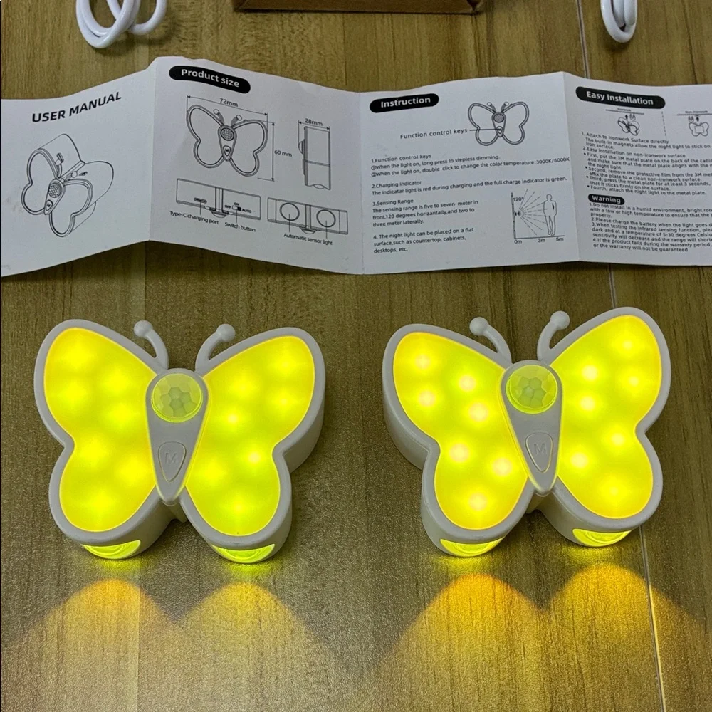 RGB LED Butterfly Night Lights with Motion Sensor